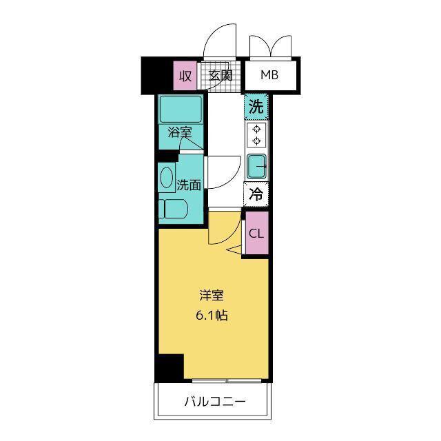 S-RESIDENCE行徳AILE(1K/4階)の間取り写真