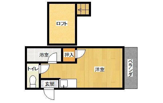 カーサ高浜(ワンルーム/2階)の間取り写真