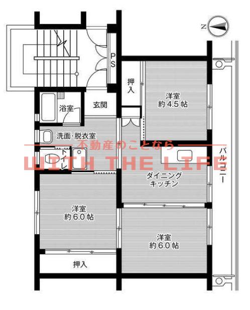 ビレッジハウス佐賀(3DK/1階)の間取り写真