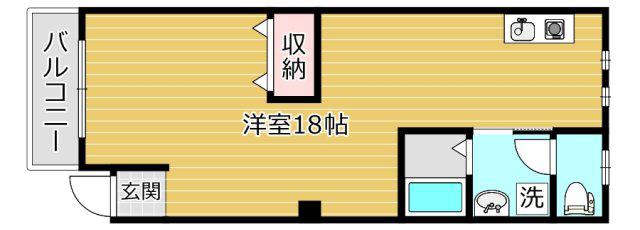 フォレスト山崎(ワンルーム/2階)の間取り写真