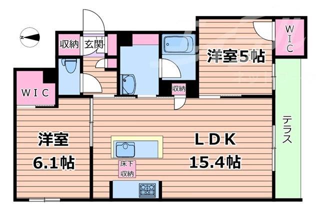 シャーメゾン エスペランサ都島II(2LDK/1階)の間取り写真