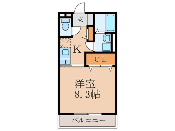 レヴィータ東園田(1K/3階)の間取り写真