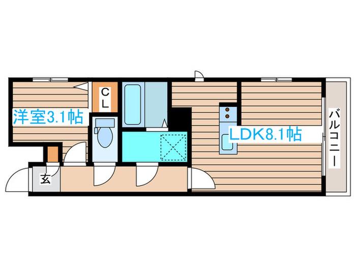 ポリシャス・グランデ(1LDK/2階)の間取り写真