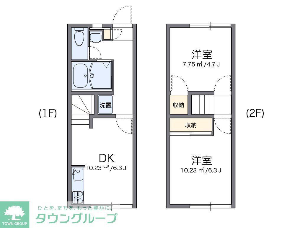 レオパレスミカドB(2DK/1階)の間取り写真