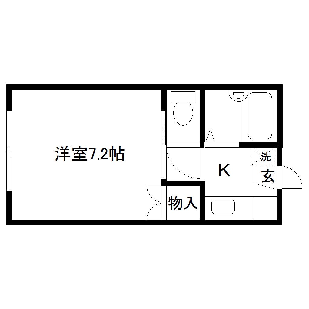 ページェントハウス(1K/2階)の間取り写真