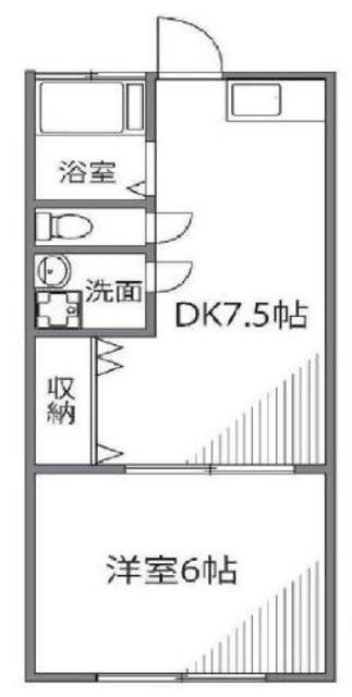 アーバンハイム成城(1DK/2階)の間取り写真