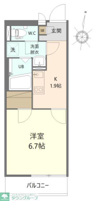 CREA(1K/3階)の間取り写真