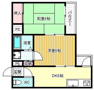 第二藤貴マンション(2DK/2階)の間取り写真