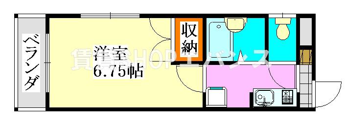 ダフィーニイン津田沼(1K/3階)の間取り写真