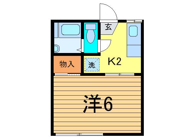 大同ハイムB(1K/1階)の間取り写真