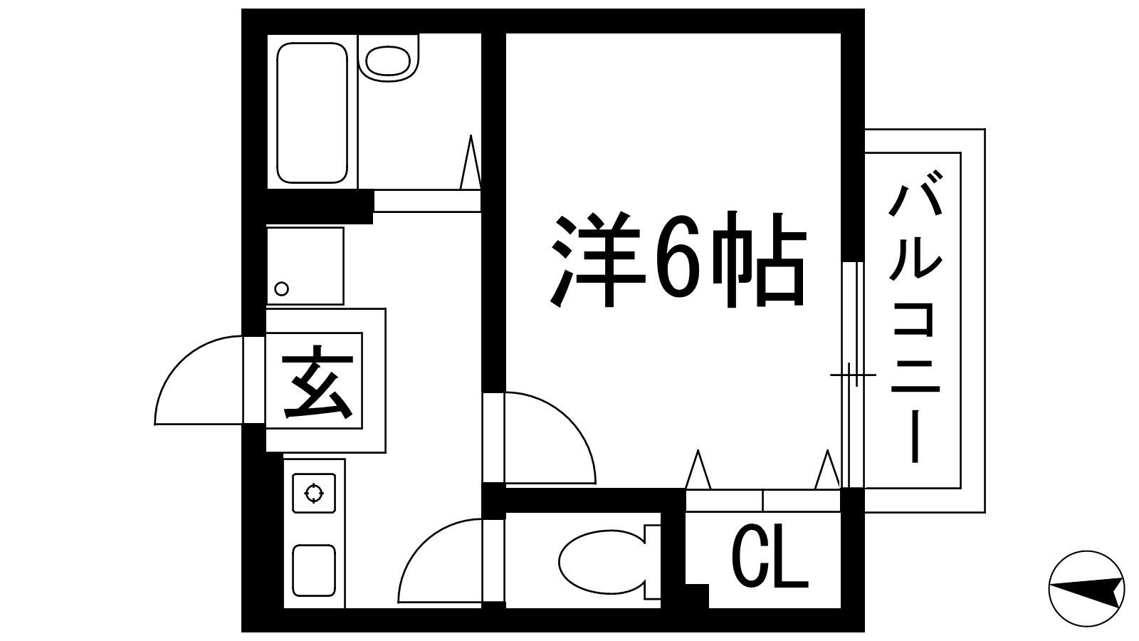 ハイツライラック(1K/1階)の間取り写真