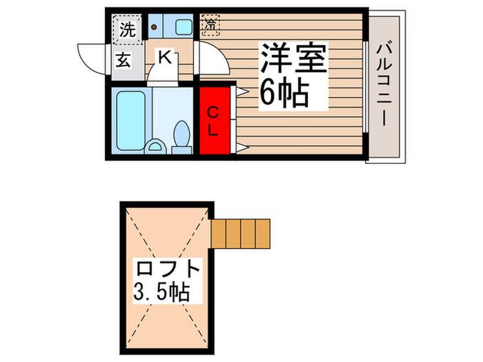 塩焼第3メゾン(1K/2階)の間取り写真