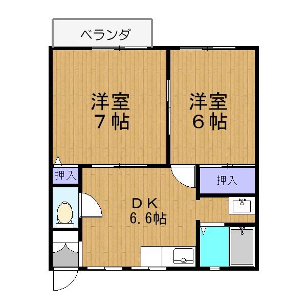 フレグランスセフィラ(2DK/1階)の間取り写真