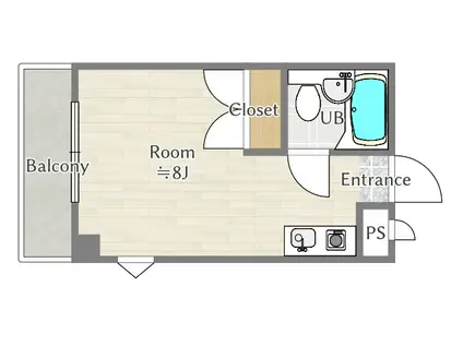 狭山グリーンハイツ(ワンルーム/3階)の間取り写真