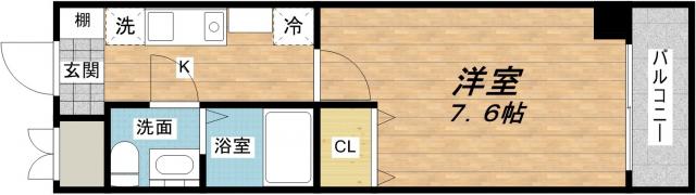 アーデン和泉町(1K/7階)の間取り写真