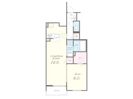 ドミソレイユIII 南棟(1LDK/1階)の間取り写真