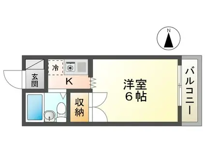 シャトルコーポ原田(1K/3階)の間取り写真