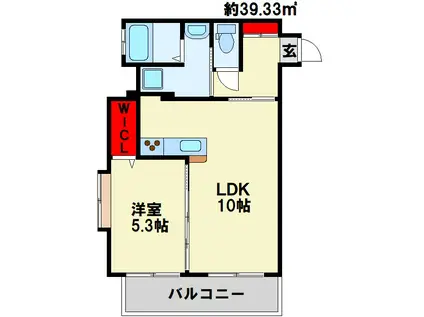 ラ・ヴェリテ鍛冶町(1LDK/2階)の間取り写真