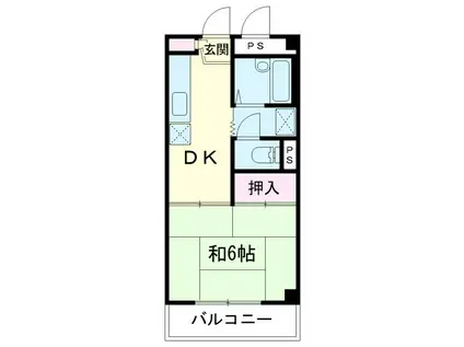 アーバンハイム川口(1DK/1階)の間取り写真