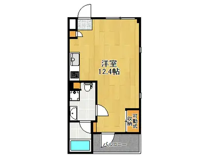 GRATES(ワンルーム/1階)の間取り写真