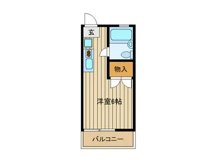 富士ハイツ(ワンルーム/1階)の間取り写真