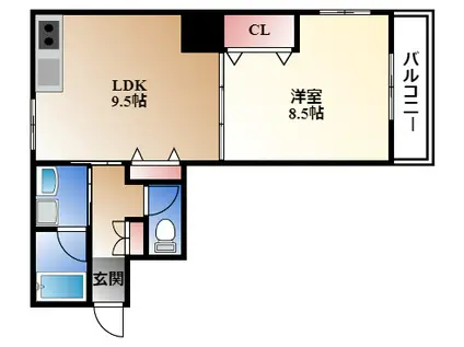 ANNEX・IZUMI(1LDK/3階)の間取り写真