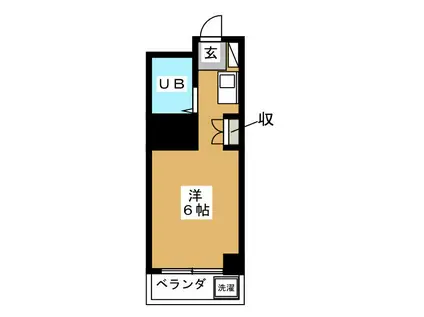 スカイコート横浜山手(ワンルーム/1階)の間取り写真