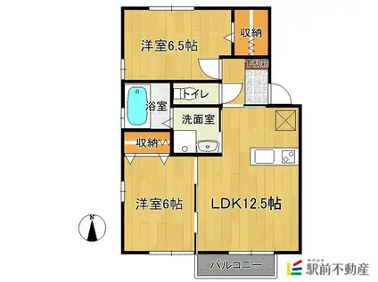 グランモア諸富(2LDK/2階)の間取り写真