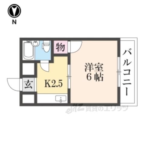 新栄マンション(1K/4階)の間取り写真