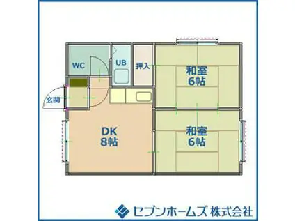 第2坂本ビル(2LDK/3階)の間取り写真
