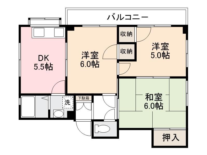 ソニックビル(3DK/3階)の間取り写真