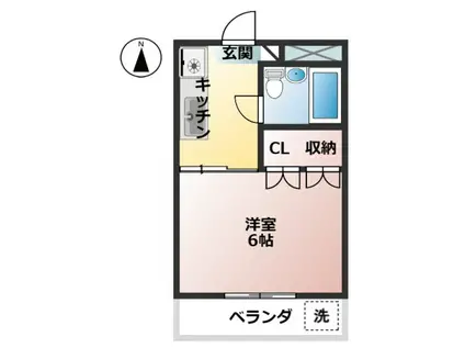 ブランシュ富士(1K/2階)の間取り写真