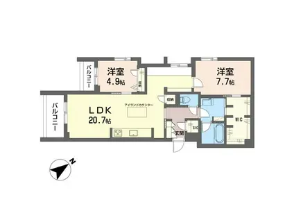 ラヴィベール都筑(2LDK/3階)の間取り写真