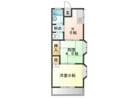 ハイツオグラ(2K/2階)の間取り写真