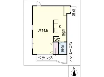 茜部中島マンション(ワンルーム/3階)の間取り写真