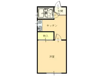 ロッヂ・福田(1K/1階)の間取り写真