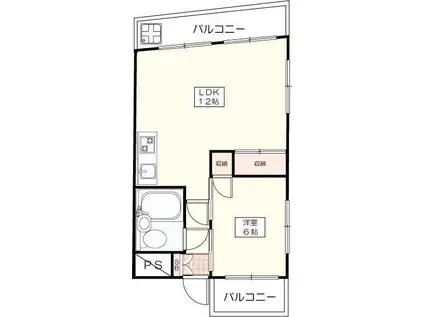 西武ルミエール武蔵関マンション(1LDK/4階)の間取り写真