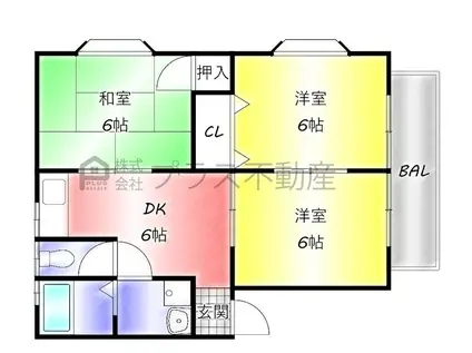 ファミール舞ノ浦(3DK/1階)の間取り写真