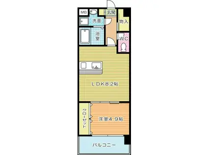 VICTOIRE歯大前(1LDK/10階)の間取り写真