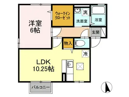 セントシオン(1LDK/1階)の間取り写真