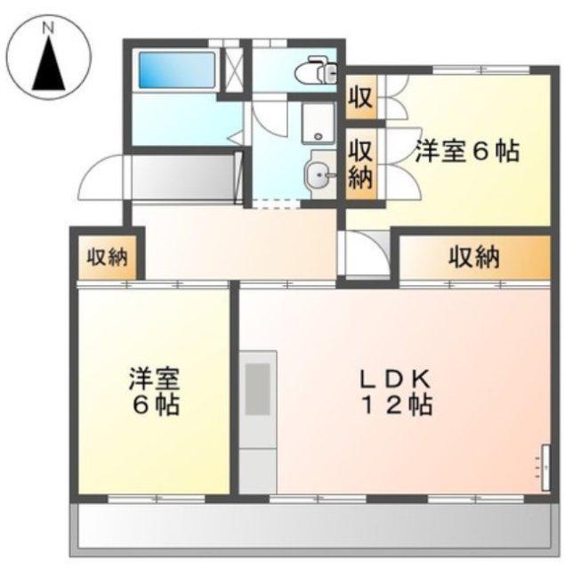 マンションてんじん(2LDK/3階)の間取り写真