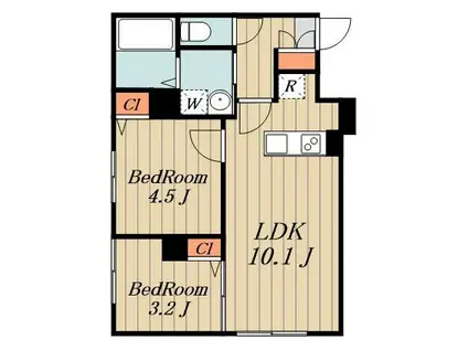 エルファーロ東日暮里(2LDK/5階)の間取り写真