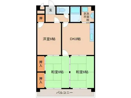 ドエル和泉(3DK/5階)の間取り写真