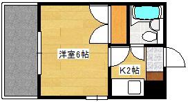 大芝グリーンコーポ(1K/4階)の間取り写真