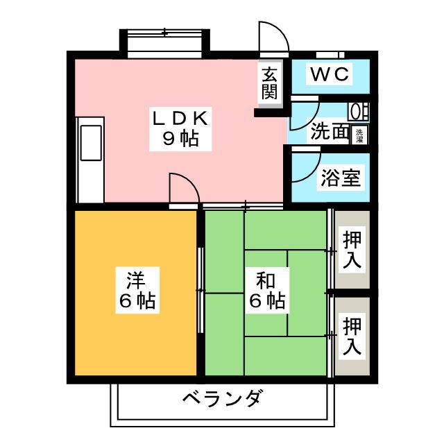 ヴェストシュタット三和 II(2LDK/2階)の間取り写真