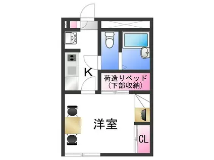 レオパレスカナート(1K/1階)の間取り写真