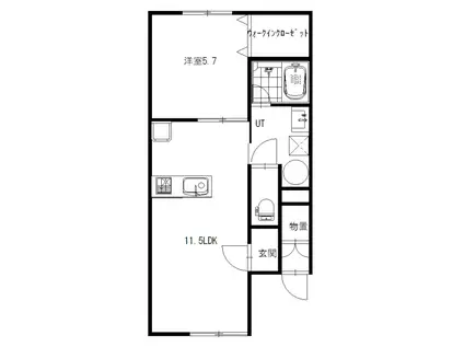 RAINMAKER(1LDK/1階)の間取り写真