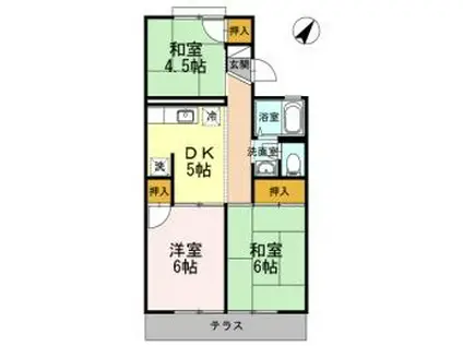 パレーシャル片山 1(3K/1階)の間取り写真