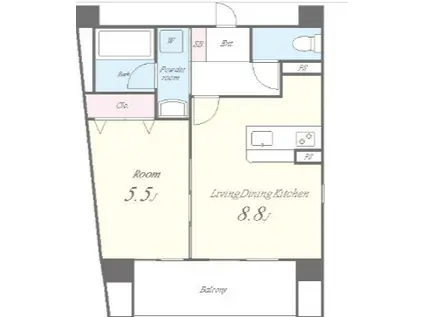 セイワパレス新梅田(1LDK/5階)の間取り写真