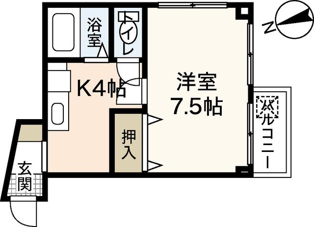 プティTO(1K/1階)の間取り写真
